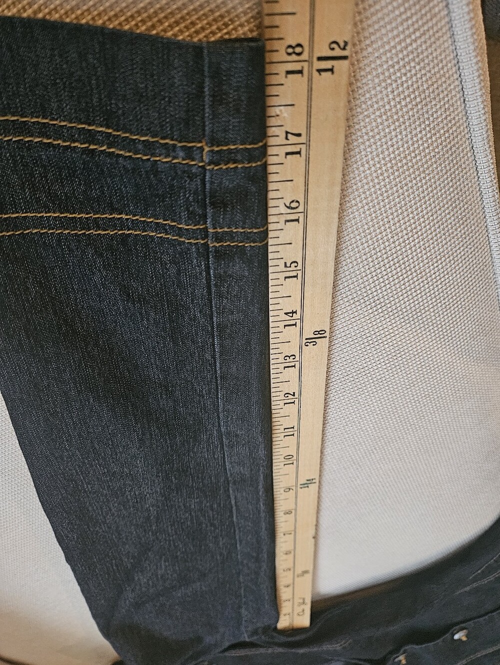 Vintage Bisou Bisou Y2K Dark Wash Denim Tailored Peplum Blazer Jacket 10 - Picture 10 of 11